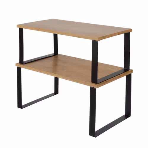 Bambu kryddhylla 2-pack – stapelbar köksförvaring i naturdesign