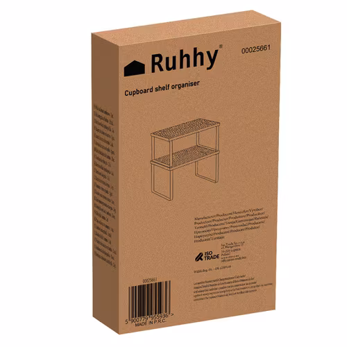 Bambu kryddhylla 2-pack – stapelbar köksförvaring i naturdesign