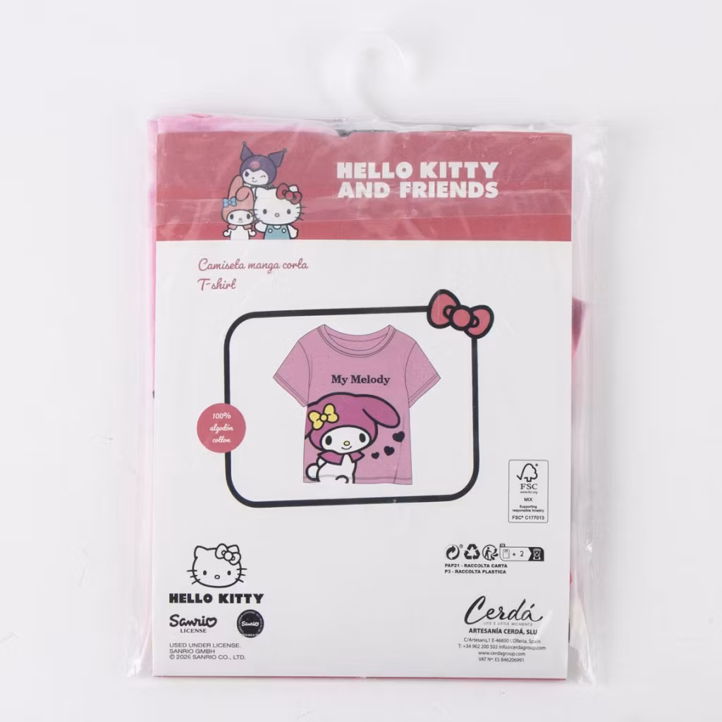 Hello Kitty My Melody T-shirt Barn Rosa – 116–152 cm