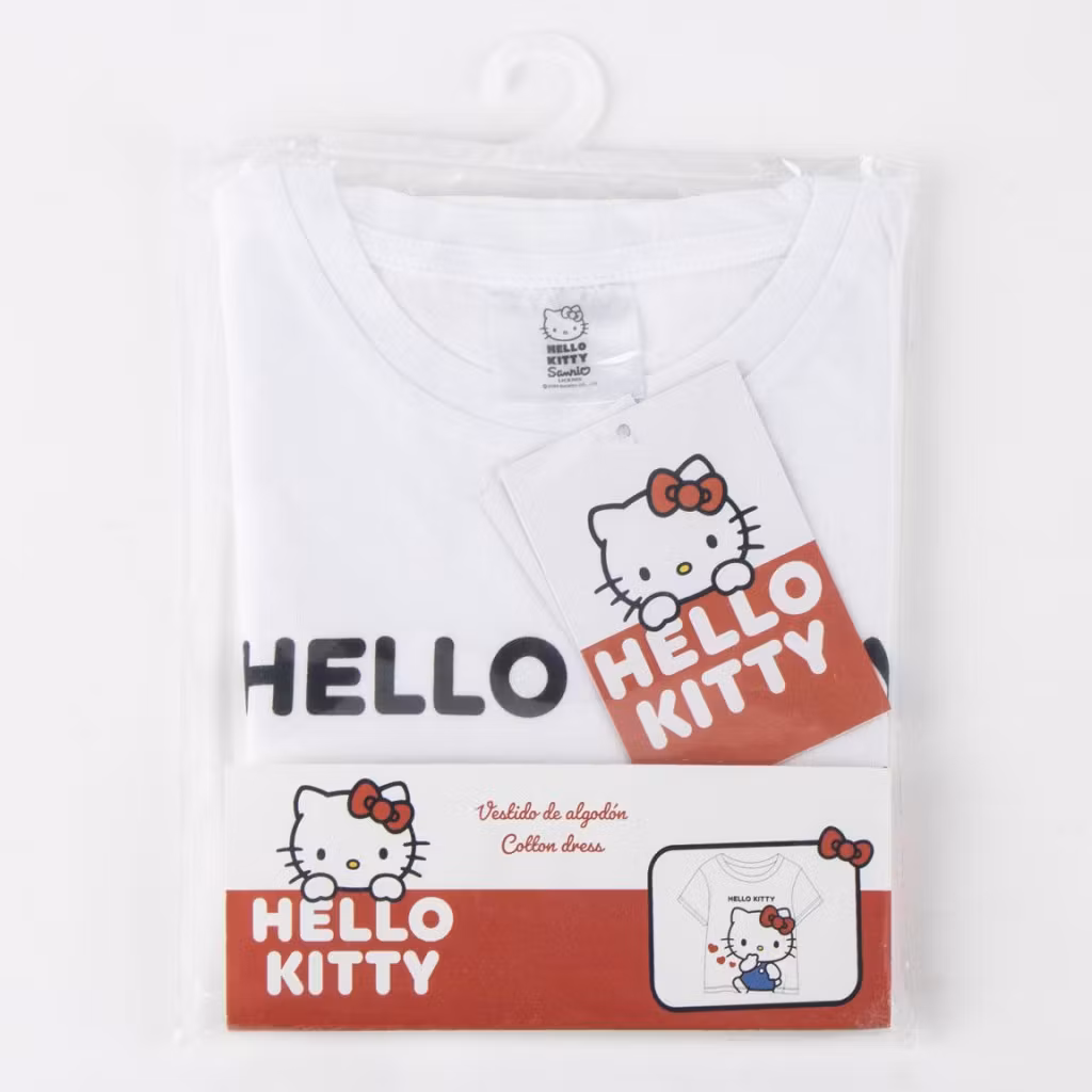 Hello Kitty Hearts T-shirt Barn Vit – 116–152 cm