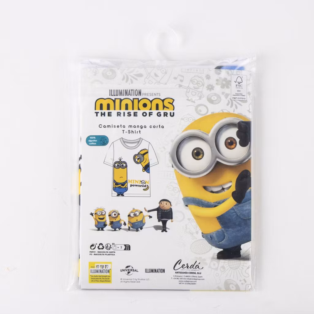 Minions Powered T-shirt Barn Vit – 116–152 cm