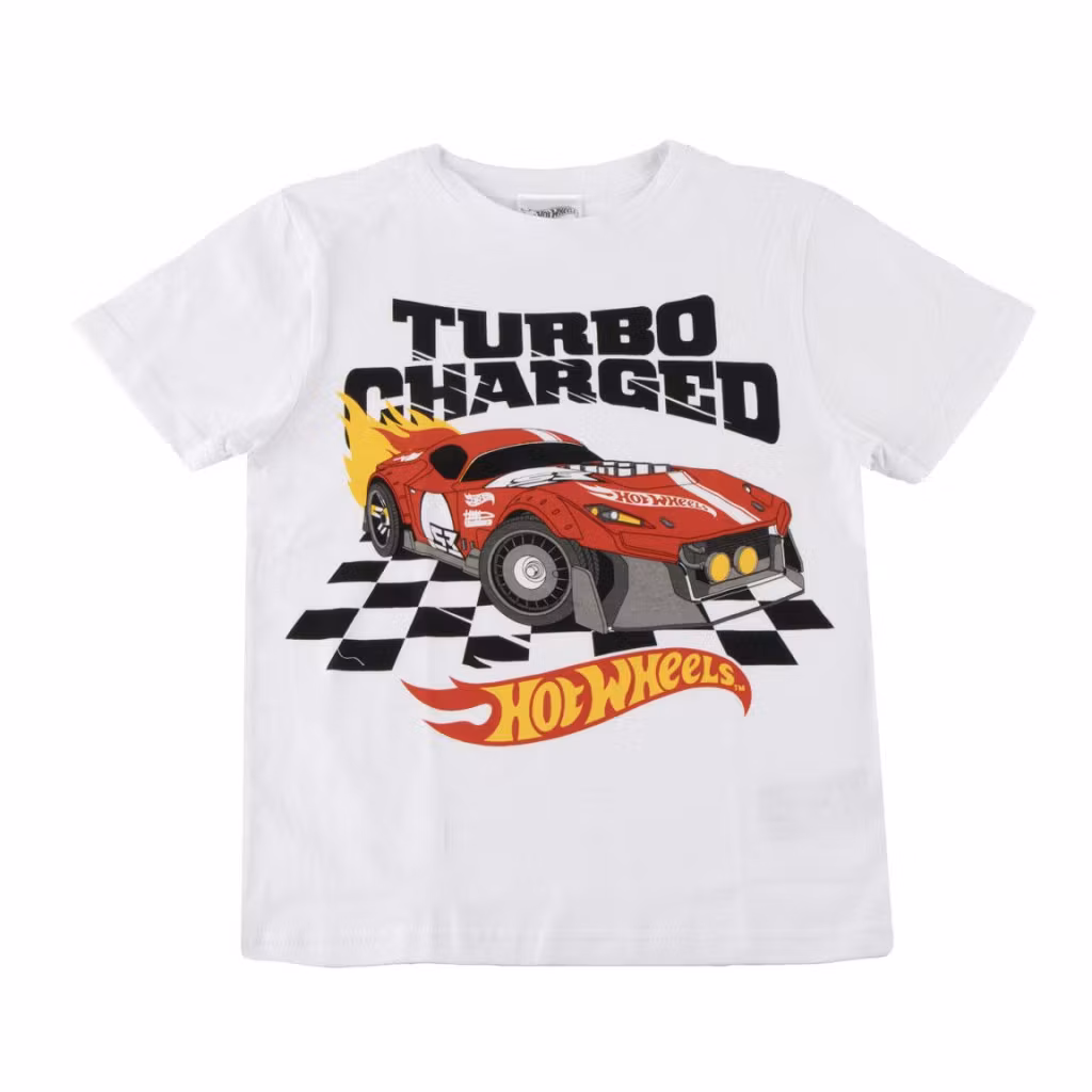 Hot Wheels Turbo T-shirt Barn Vit – 116–152 cm