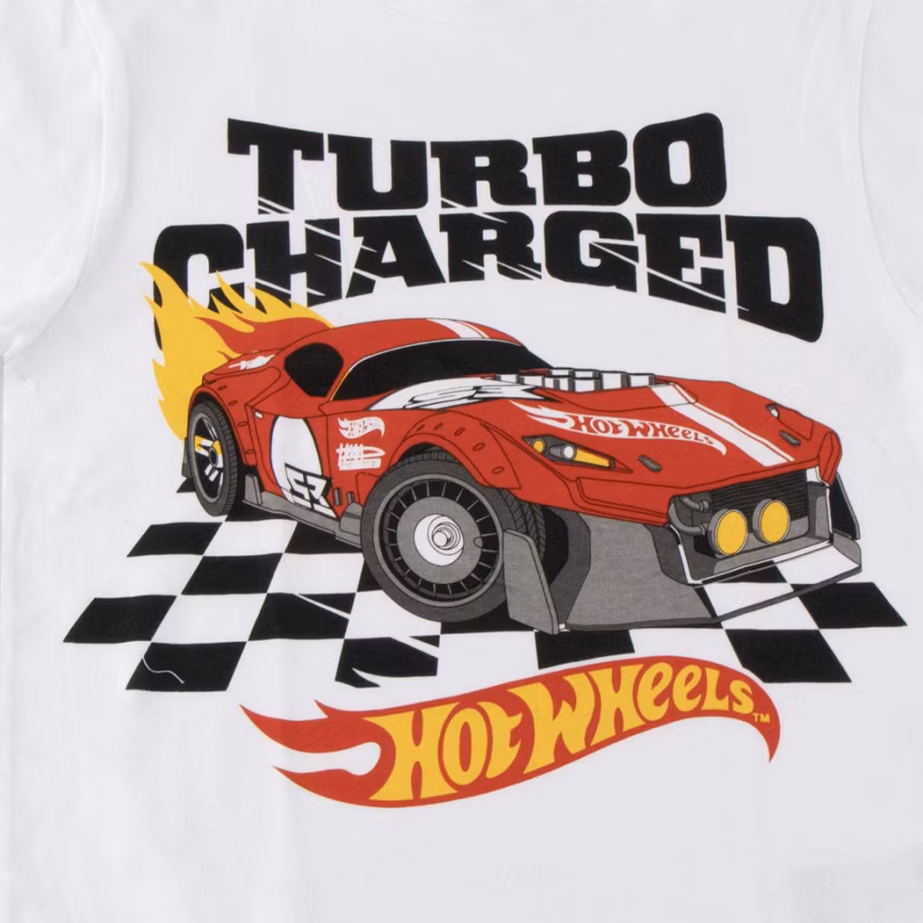 Hot Wheels Turbo T-shirt Barn Vit – 116–152 cm