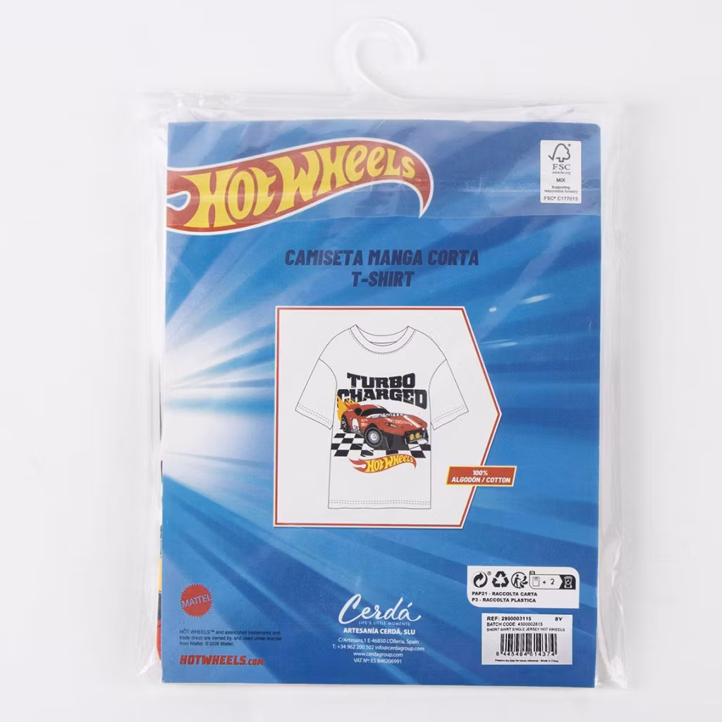 Hot Wheels Turbo T-shirt Barn Vit – 116–152 cm