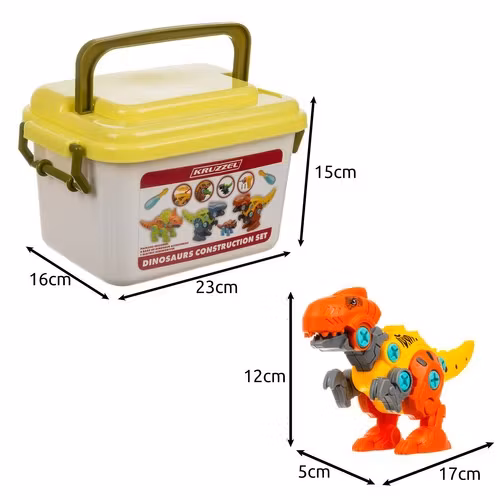 Dinosaurusrakennussarja 4-in-1 lapsille – ruuvilelu 3–7 vuotta