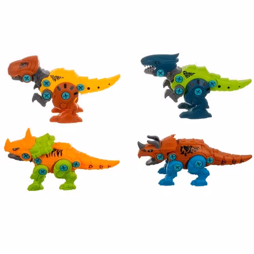 Dinosaurusrakennussarja 4-in-1 lapsille – ruuvilelu 3–7 vuotta