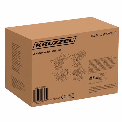 Dinosaurusrakennussarja 4-in-1 lapsille – ruuvilelu 3–7 vuotta