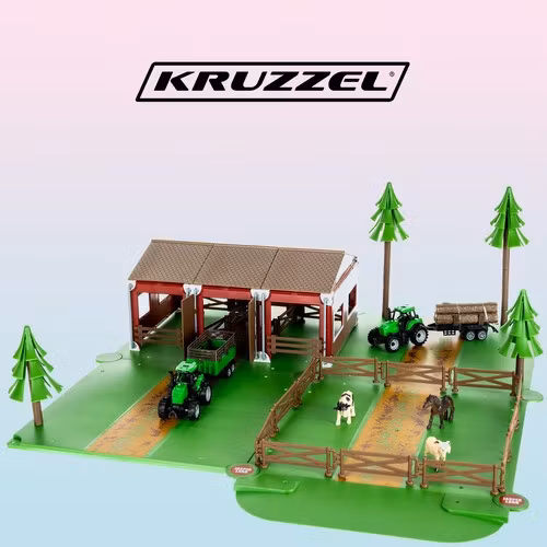 Bondgård Lekset Barn 102 Delar – Djur & Traktorer