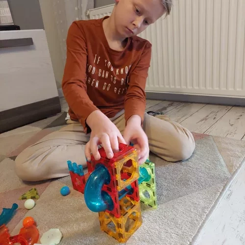 Magnetiska Byggklossar 77 delar – Lysande Byggset Barn