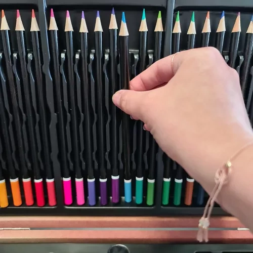 Målarset 130 delar i Träväska – Konstset Barn & Vuxna