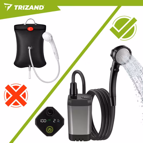 Portabel campingdusch 6000mAh – Trizand USB dusch för camping & resa