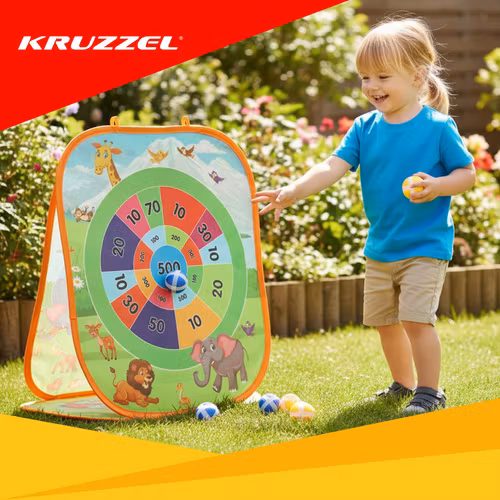 Kruzzel Ball Throw 3-in-1 -heittopeli – leikkiä ja motorisia taitoja lapsille