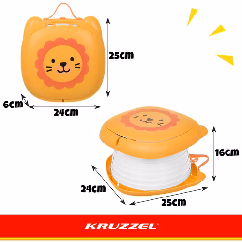 Resepotta hopfällbar Lion – portabel potta för barn upp till 50 kg