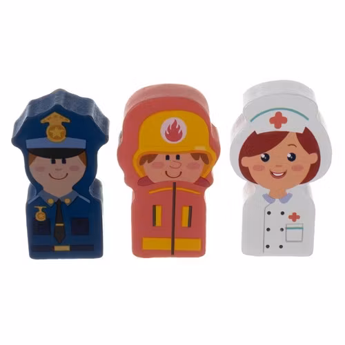 Träklossar stad 100 delar – byggset med pussel & sorter för barn