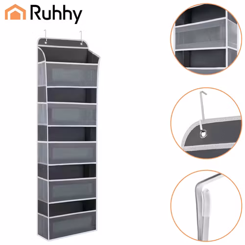 Hängande dörrförvaring 5 hyllor – Ruhhy organizer utan borrning