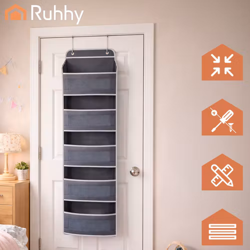 Hängande dörrförvaring 5 hyllor – Ruhhy organizer utan borrning