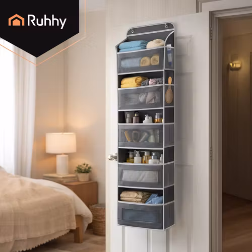Hängande dörrförvaring 5 hyllor – Ruhhy organizer utan borrning