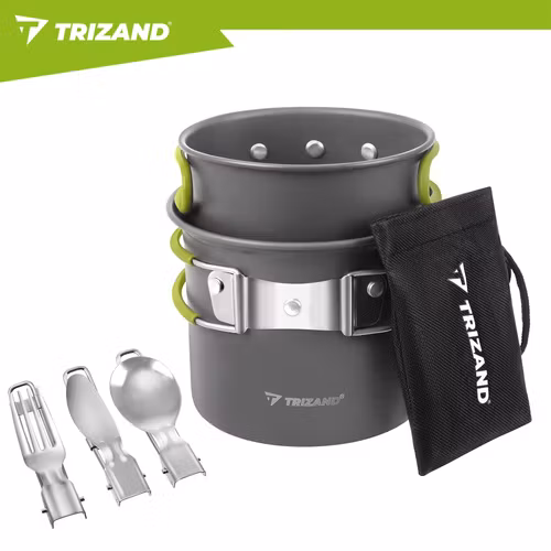 Campingkök set 1,2L – Trizand hopfällbara kokkärl för vandring