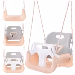 Children's seat swing 3-in-1 Kruzzel - beige/grey swing up to 30 kg
