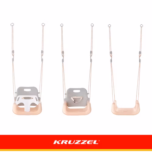 Barnsitsgunga 3-i-1 Kruzzel – beige/grå gunga upp till 30 kg