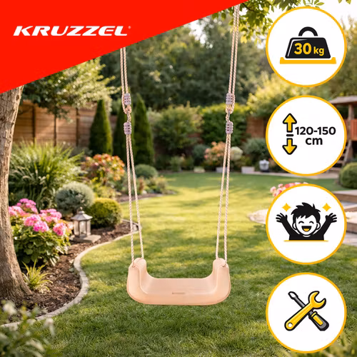 Barnsitsgunga 3-i-1 Kruzzel – beige/grå gunga upp till 30 kg