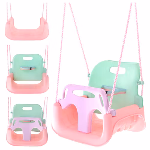 Barnsitsgunga 3-i-1 Kruzzel – rosa/turkos gunga upp till 30 kg