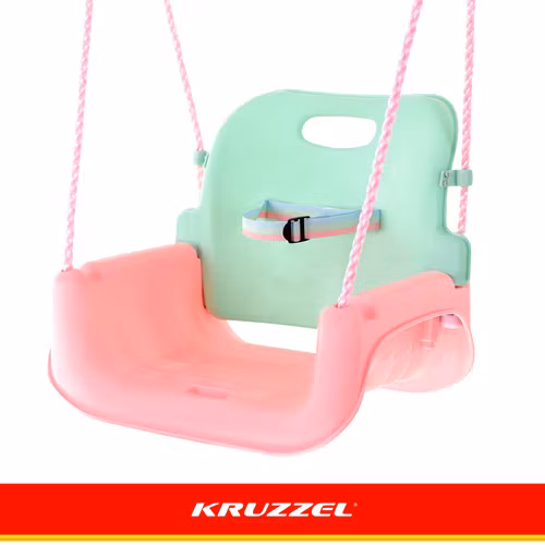 Barnsitsgunga 3-i-1 Kruzzel – rosa/turkos gunga upp till 30 kg