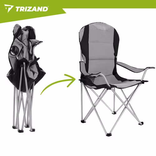 Fiskestol hopfällbar 120 kg – Trizand campingstol med armstöd