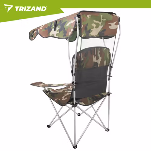 Fiskestol camo med tak & myggnät – Trizand hopfällbar 100 kg