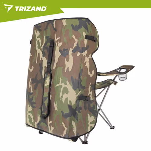 Fiskestol camo med tak & myggnät – Trizand hopfällbar 100 kg