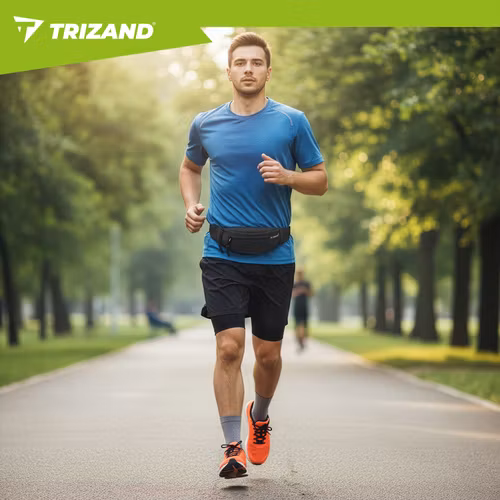 Midjeväska träning 2L – Trizand running belt svart unisex