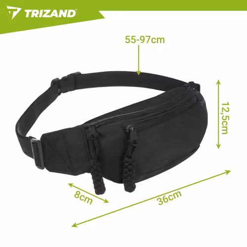 Midjeväska träning 2L – Trizand running belt svart unisex