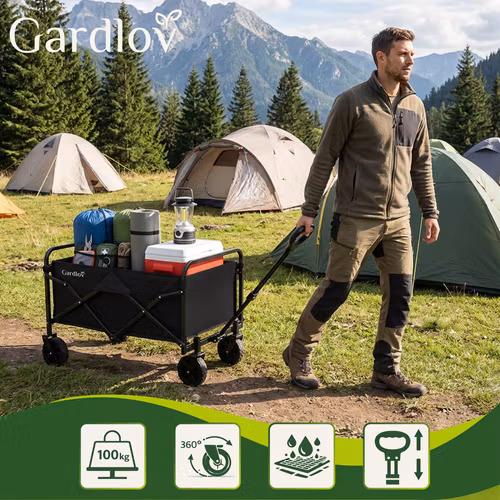 Sammenleggbar hagevogn 90L 100 kg – Gardlov transportvogn