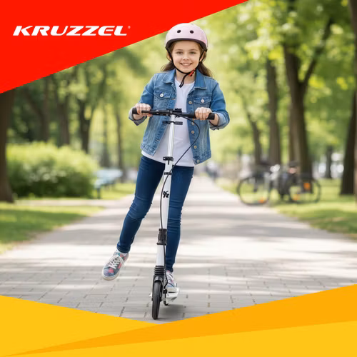 Sparkcykel vuxen & barn 100 kg – Kruzzel 200 mm hopfällbar