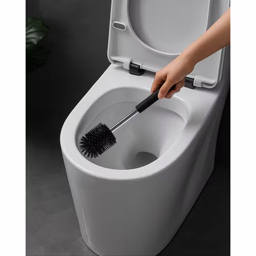 Toalettborste med hållare svart | Hygienisk & väggmonterbar RUHHY