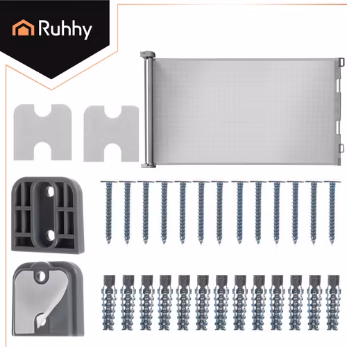 Säkerhetsgrind 157 cm utdragbar | Trappgrind utan tröskel RUHHY