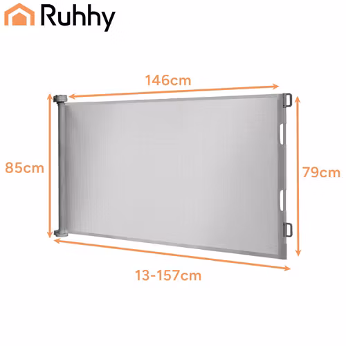 Säkerhetsgrind 157 cm utdragbar | Trappgrind utan tröskel RUHHY