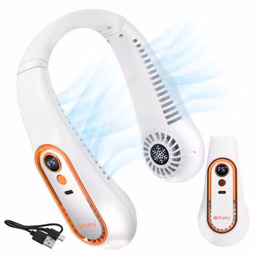 Nackfläkt USB-C trådlös | Portabel kylfläkt med LED RUHHY