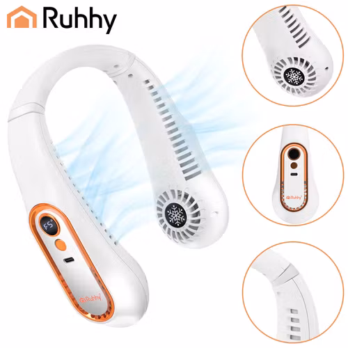 Nackfläkt USB-C trådlös | Portabel kylfläkt med LED RUHHY