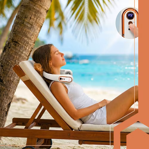 Nackfläkt USB-C trådlös | Portabel kylfläkt med LED RUHHY