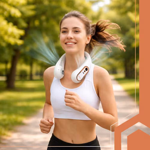 Nackfläkt USB-C trådlös | Portabel kylfläkt med LED RUHHY