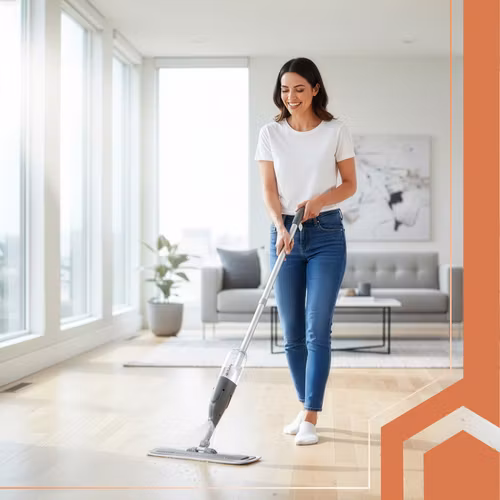 Spraymopp 300 ml 360° | Mopp med behållare & 3 dukar RUHHY