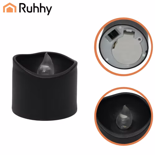 LED värmeljus 12-pack – svart, realistisk låga