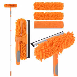 Window cleaner telescopic 1.8 m | 3-in-1 window cleaner RUHHY