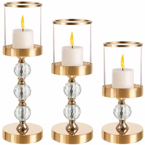 Ljusstakar i glas – 3-pack glamorös design | RUHHY