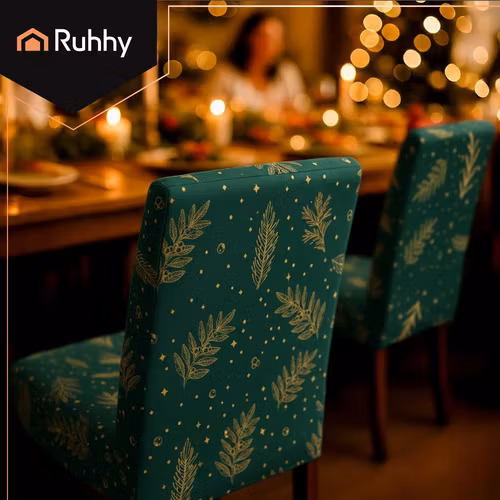 Stolsöverdrag 6-pack gröna | Elastiska stolsskydd RUHHY
