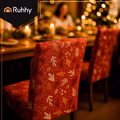 Stolsöverdrag 6-pack röda | Elastiska stolsskydd RUHHY