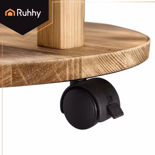 Blomsterställ i Trä 6 Hyllor – Stående Växtställ för 7 Krukor, Naturligt Trä