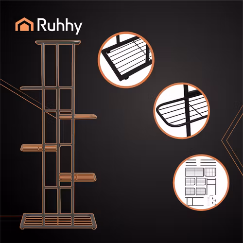 Blomsterställ metall 6 nivåer | Växtställ loft RUHHY