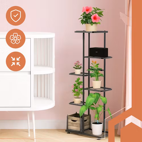 Blomsterställ metall 6 nivåer | Växtställ loft RUHHY